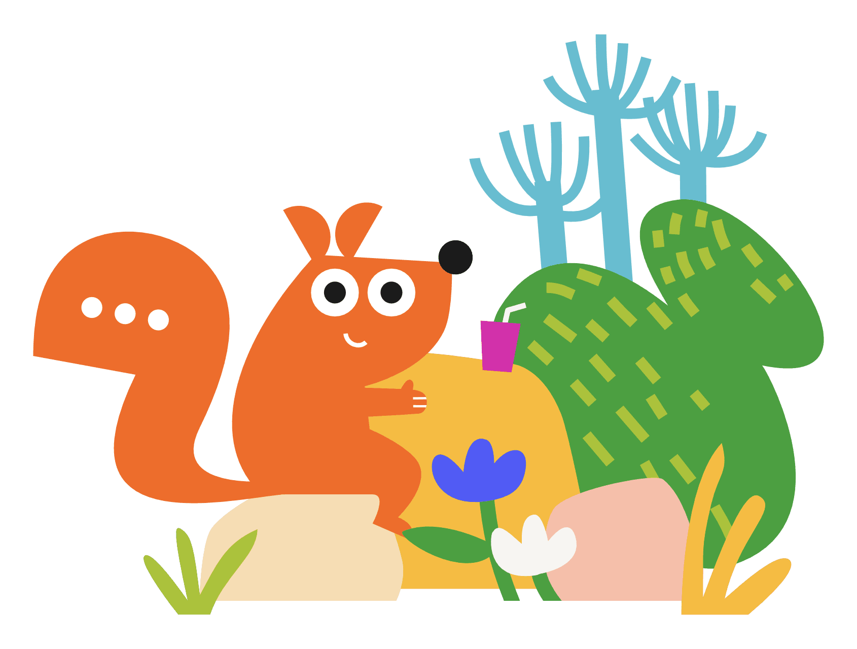The Tupai squirrel waving hello