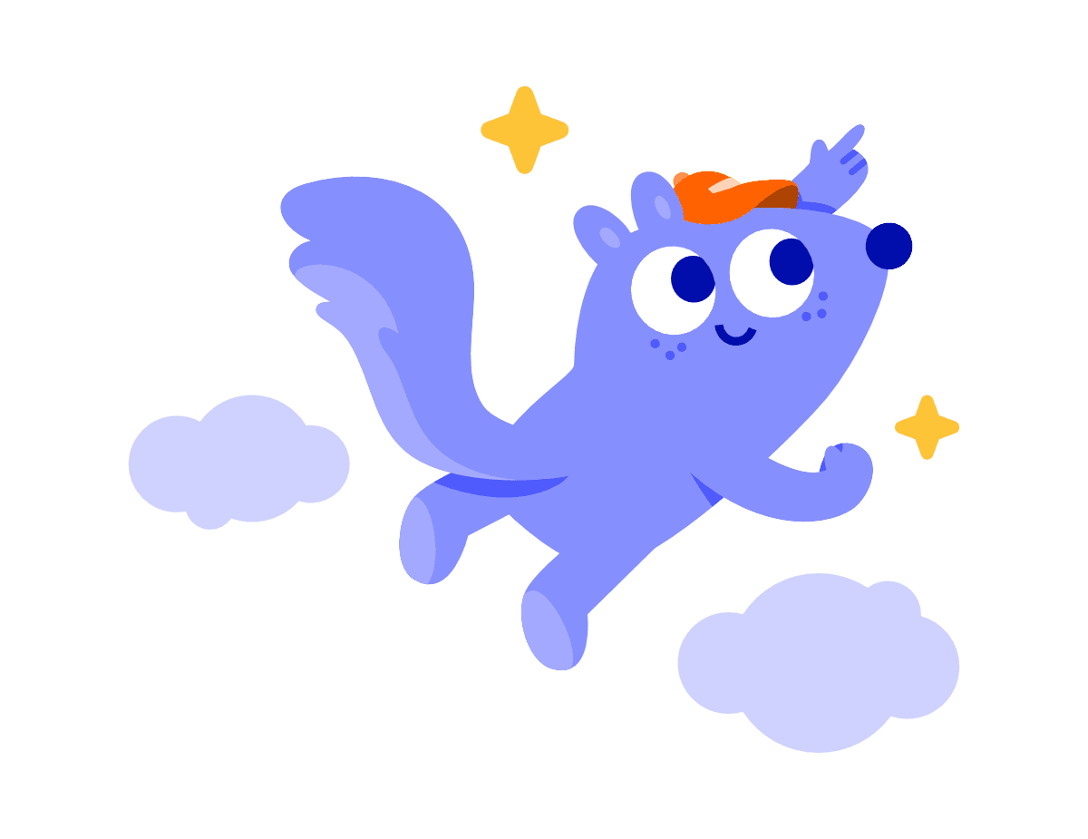 A Tupai squirrel celebrating a league promotion in the student app